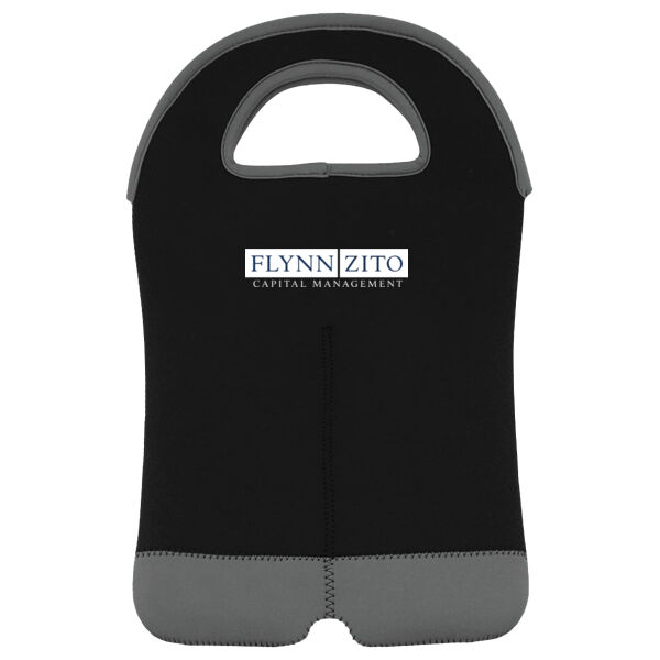 Printed Flynn Zito - Insulated Neoprene Double Wine Tote Thumbnail